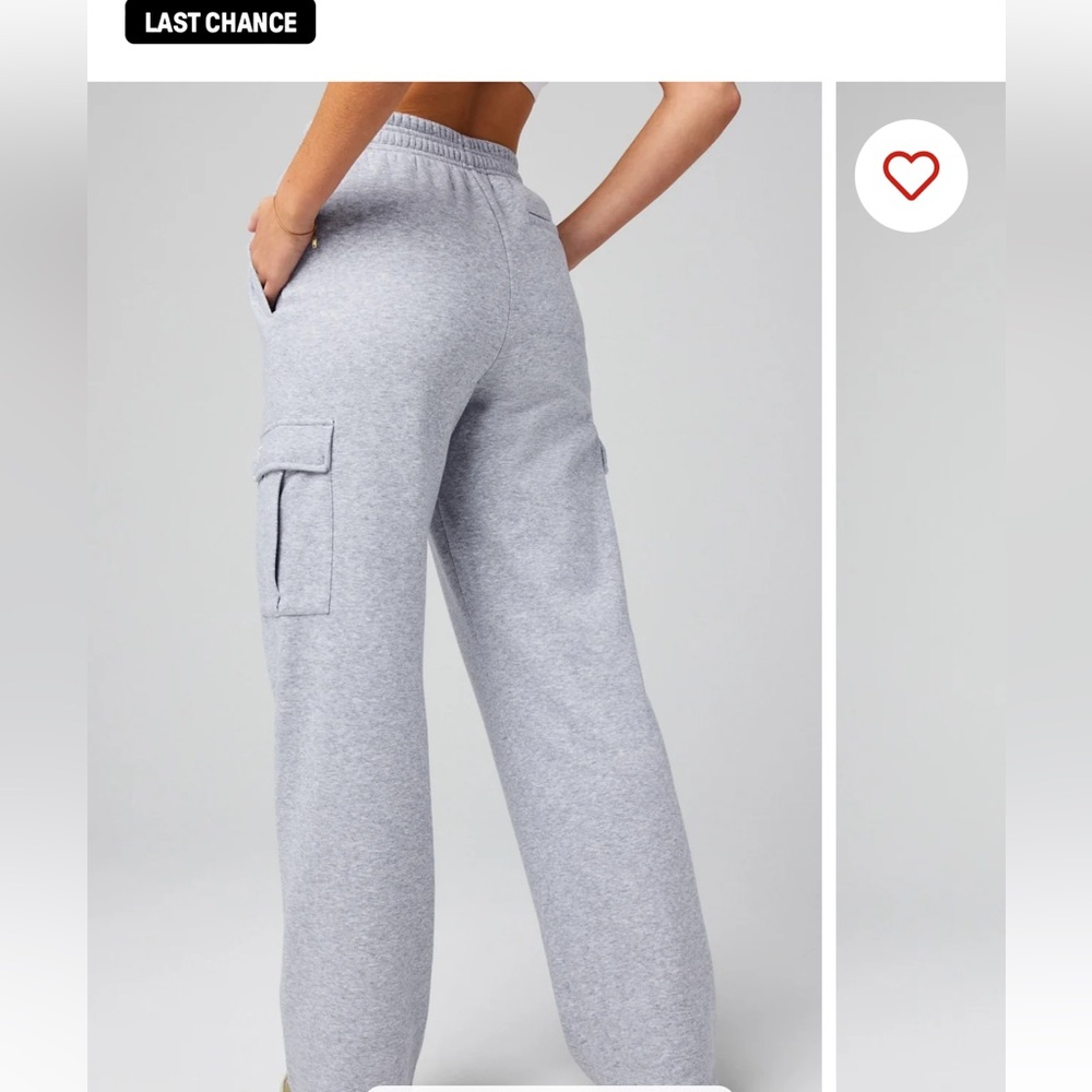 Cozy Fleece Wide Leg Cargo Sweatpant Medium Tall